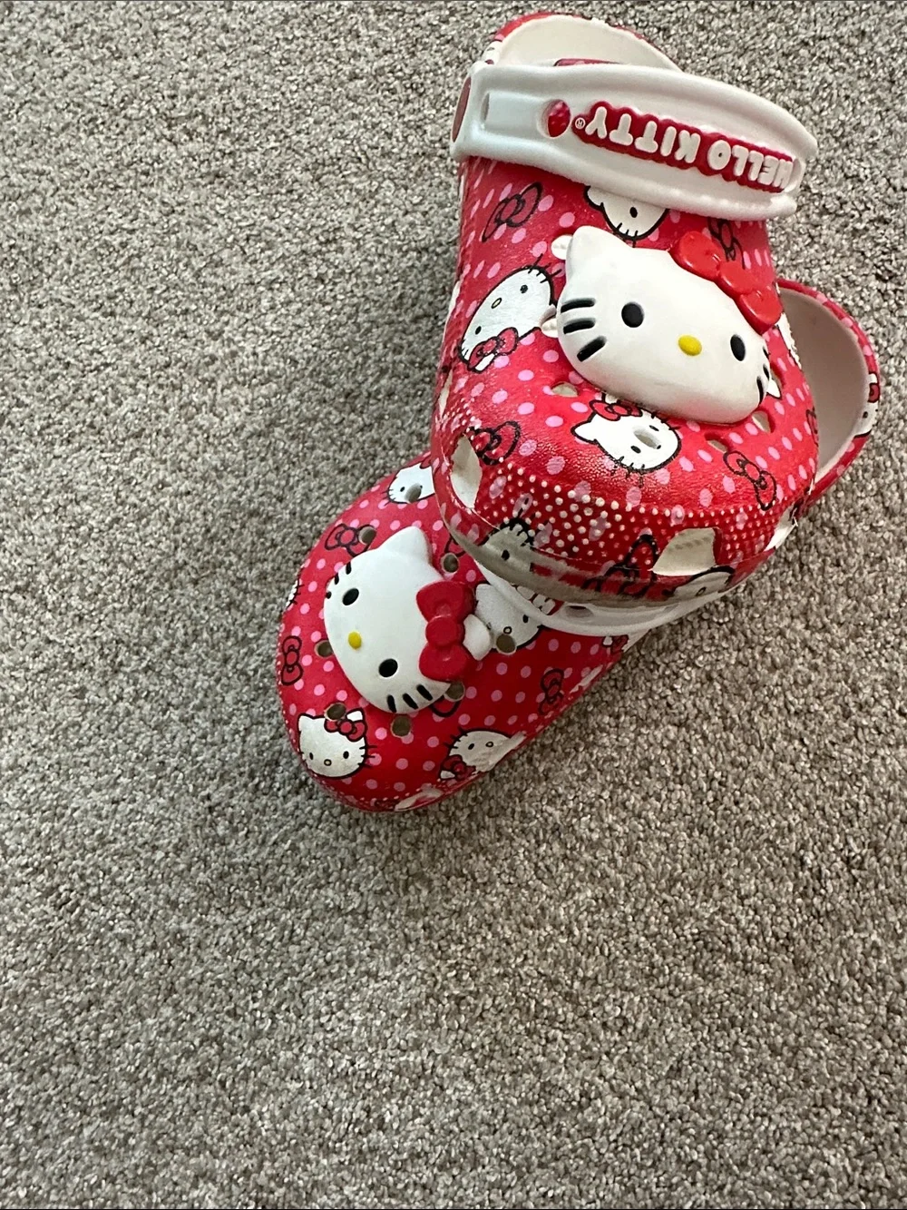 Hello Kitty Red  Kids Crocs  - Cute Slip-On Shoes size 1